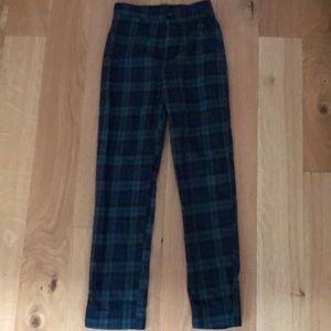 Blue and green plaid pants